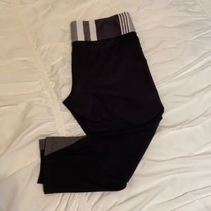 Gray and black athletic leggings